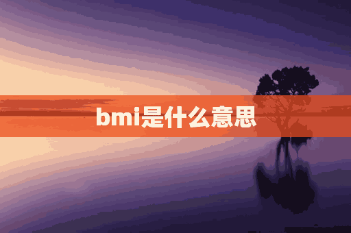 bmi是什么意思(bmi是什么意思计算公式)